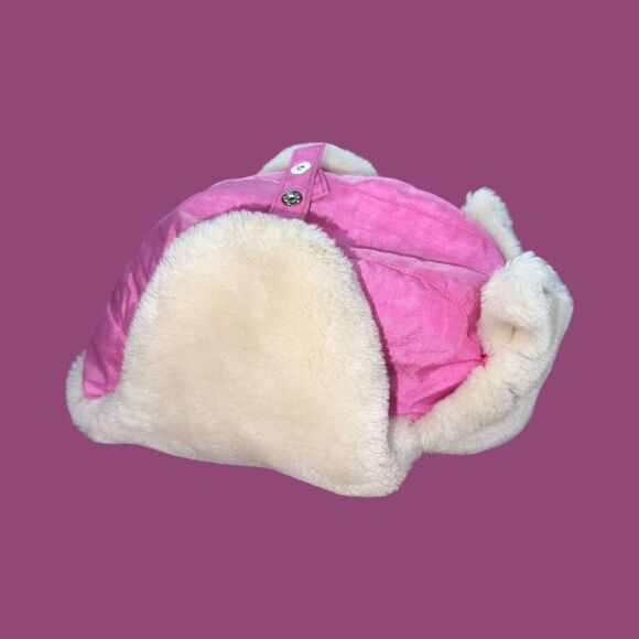 Youth Chaos Hot Pink Fuzzy Bunny Trapper Hat Ear Flaps OS - Picture 4 of 5